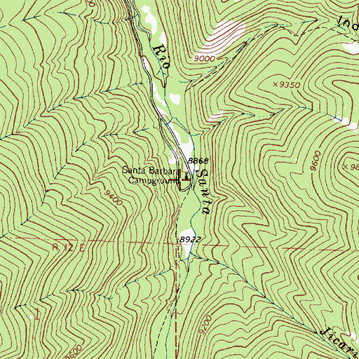 Topographic Map of Santa Barbara Campground, NM