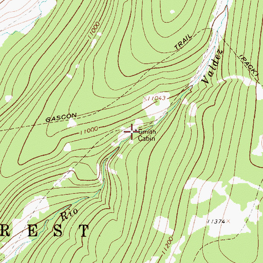 Topographic Map of Smith Cabin, NM
