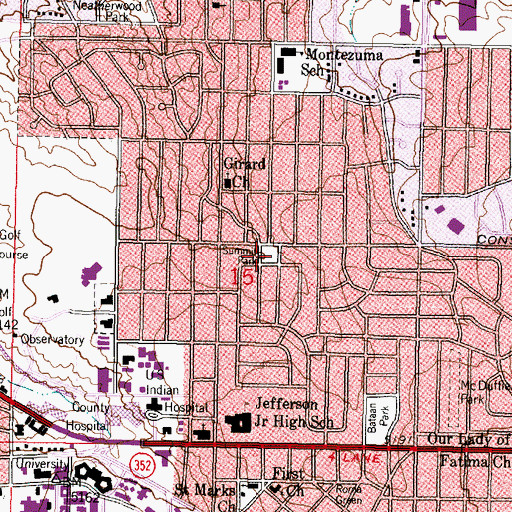 Topographic Map of Summit Park, NM