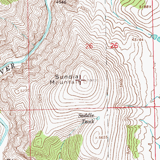 Topographic Map of Sundial Mountain, NM