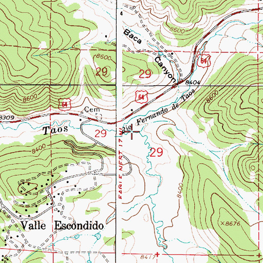 Topographic Map of Tienditas Creek, NM