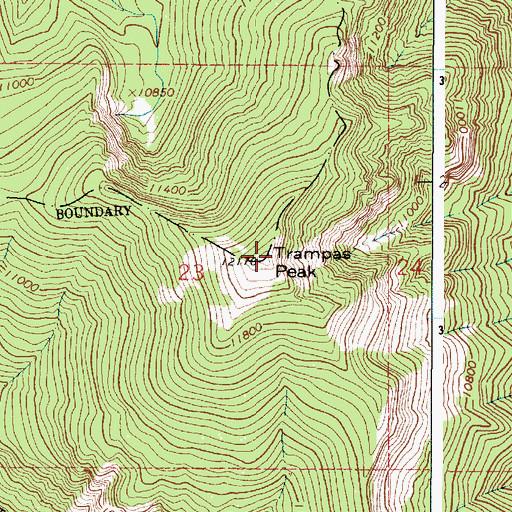 Topographic Map of Trampas Peak, NM