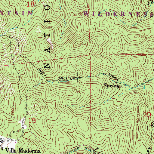 Topographic Map of Wet Mills Trail, NM