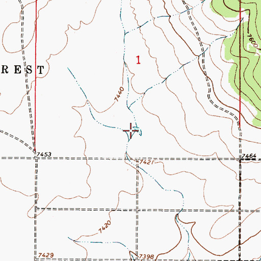 Topographic Map of Taoses Tank, NM