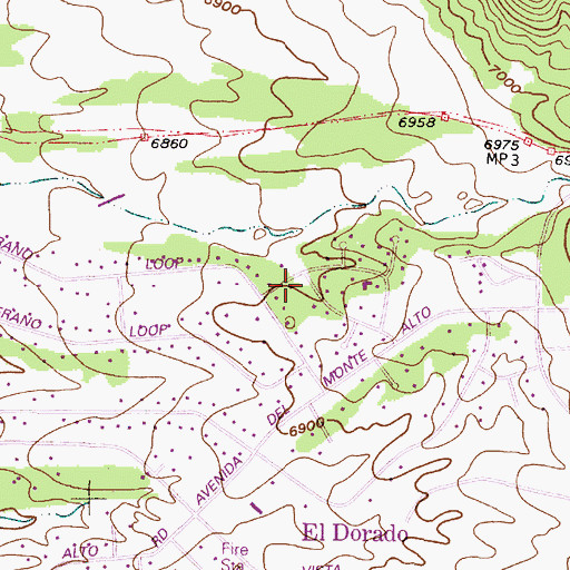 Topographic Map of El Dorado at Santa Fe, NM