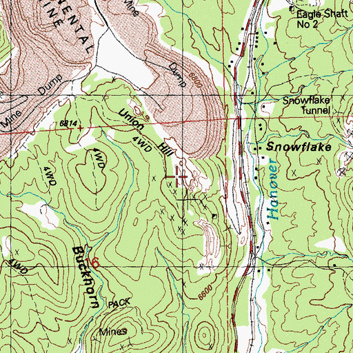 Topographic Map of Union Hill Mine, NM