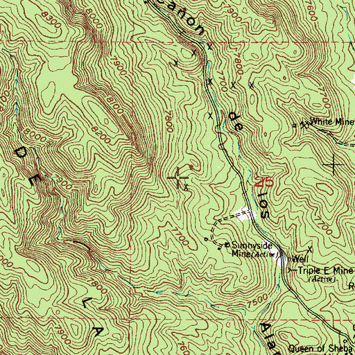 Topographic Map of Alamos Deposit, NM