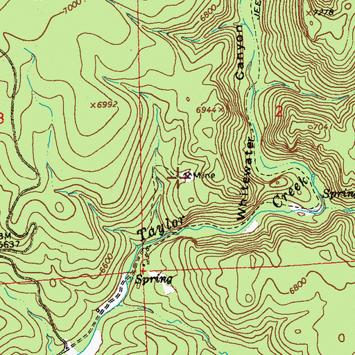 Topographic Map of Taylor Creek Placer and Lode, NM