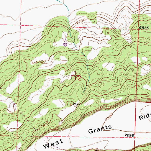 Topographic Map of Grants Perlite Mill Mine, NM
