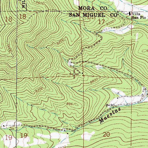 Topographic Map of Azure Mine, NM