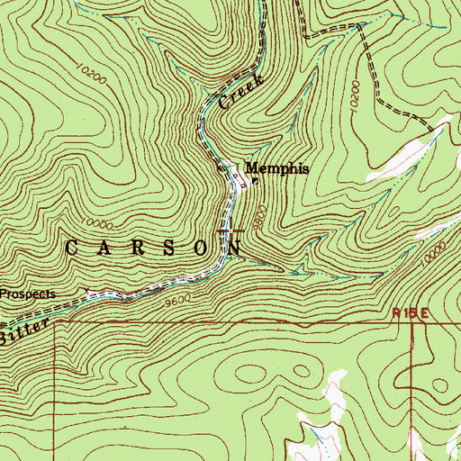 Topographic Map of Bitter Creek Mining Company, NM