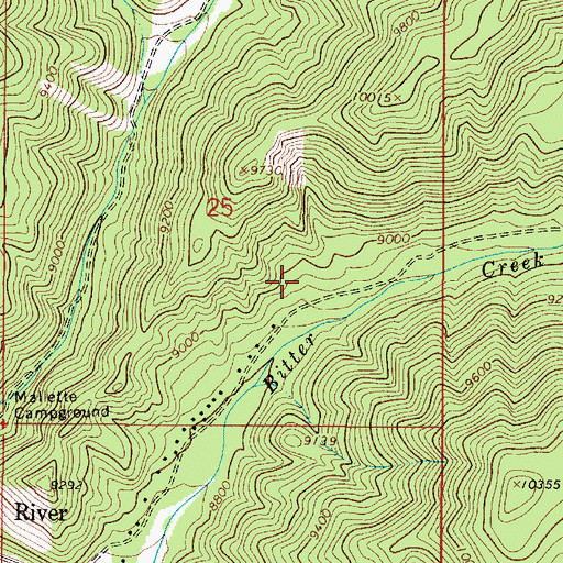 Topographic Map of Bitter Creek Group Mine, NM