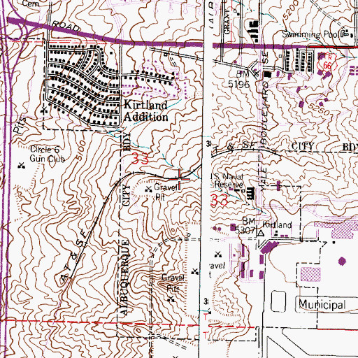 Topographic Map of Yale-MW3 Water Well, NM