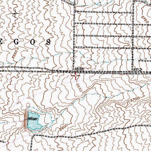 Topographic Map of Ponderosa 9 Water Well, NM
