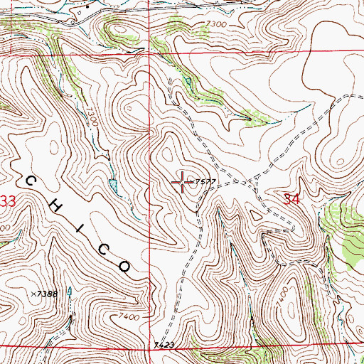 Topographic Map of Chico Hills, NM