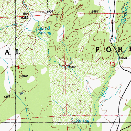 Topographic Map of Stephens Creek, NM