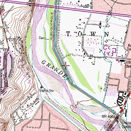 Topographic Map of San Gabriel State Park, NM