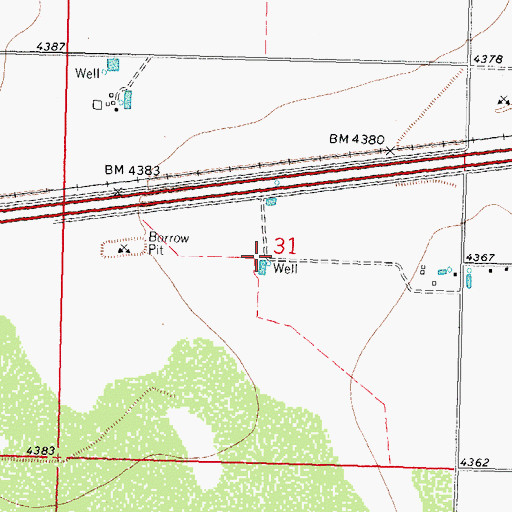 Topographic Map of 00130 Water Well, NM