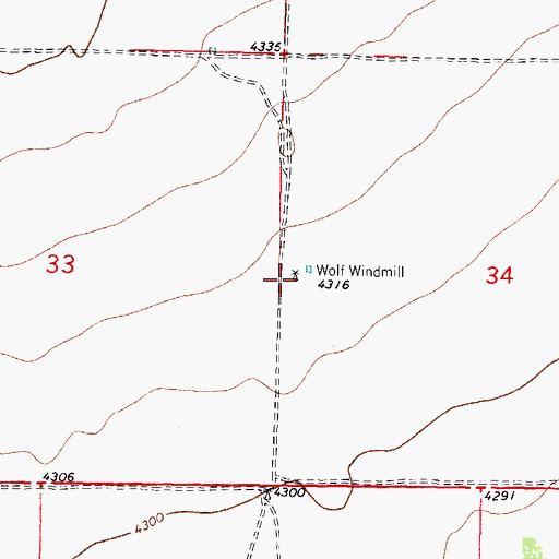 Topographic Map of 10471 Water Well, NM