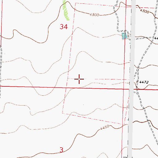 Topographic Map of 10035 Water Well, NM