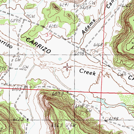 Topographic Map of Adams Canyon, NM