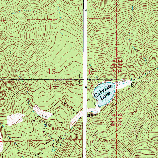 Topographic Map of Cabresto Lake Dam, NM