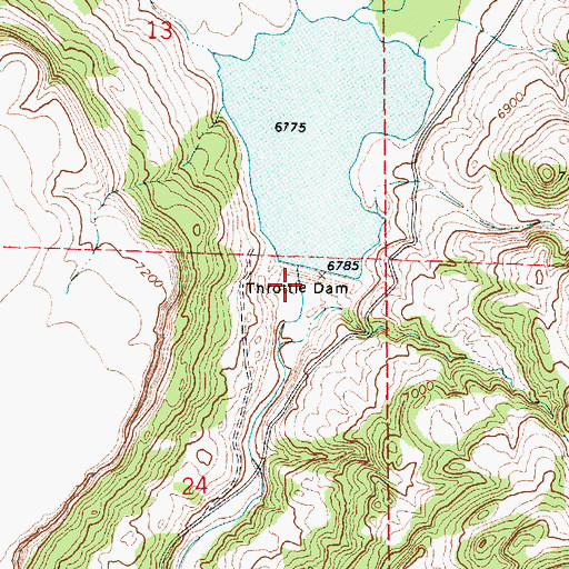 Topographic Map of Throttle Dam, NM