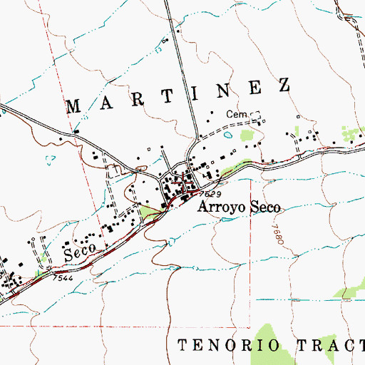 Topographic Map of Arroyo Seco, NM