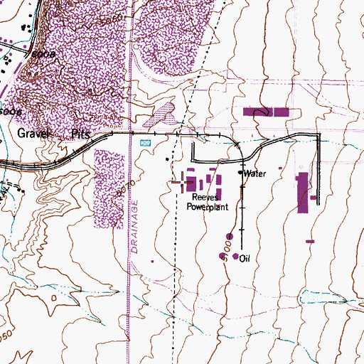 Topographic Map of Reeves Powerplant, NM