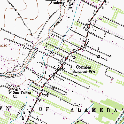 Topographic Map of Sandoval Cemetery, NM