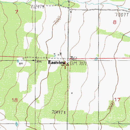 Topographic Map of Purcella Eastview Cemetery, NM