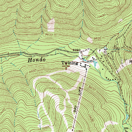 Topographic Map of Blitz Ski Trail, NM