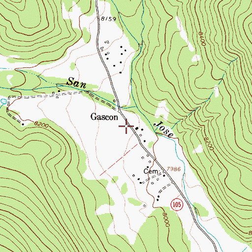 Topographic Map of Gascon Weather Station, NM