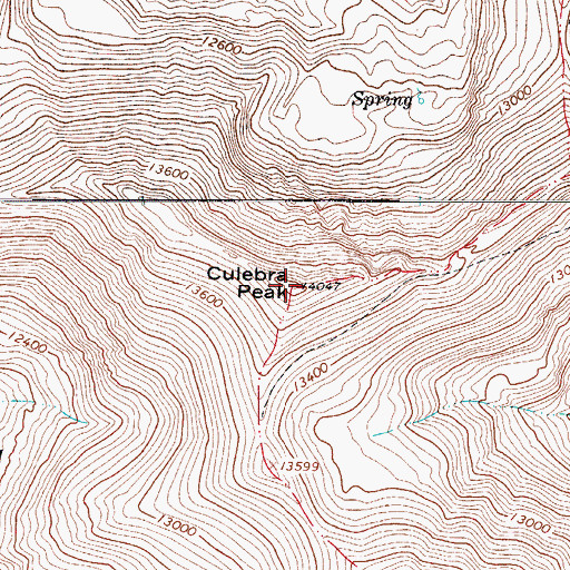 Topographic Map of Culebra Range, CO