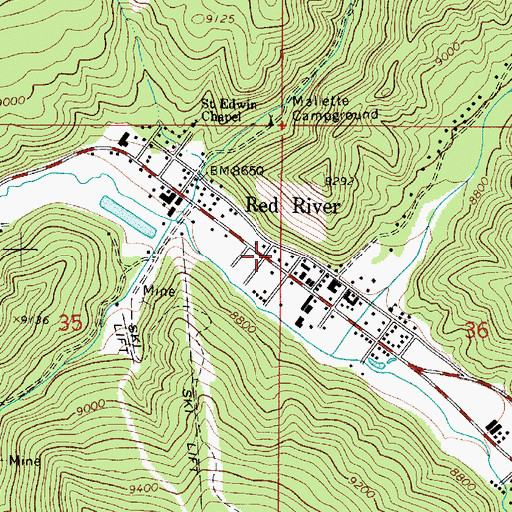 Topographic Map of Red River Elementary School, NM
