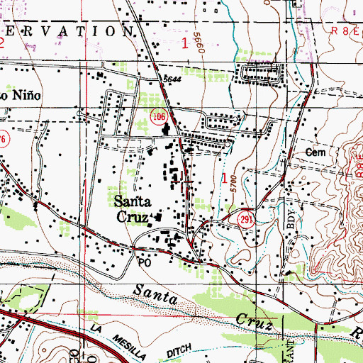 Topographic Map of Victory Christian School, NM