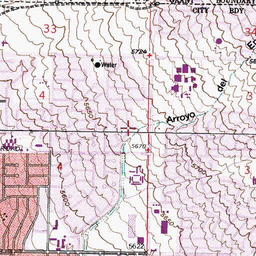Topographic Map of Caada Pumping Station, NM