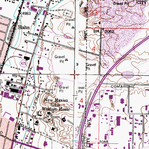 Topographic Map of Our Lady of the Angels School, NM