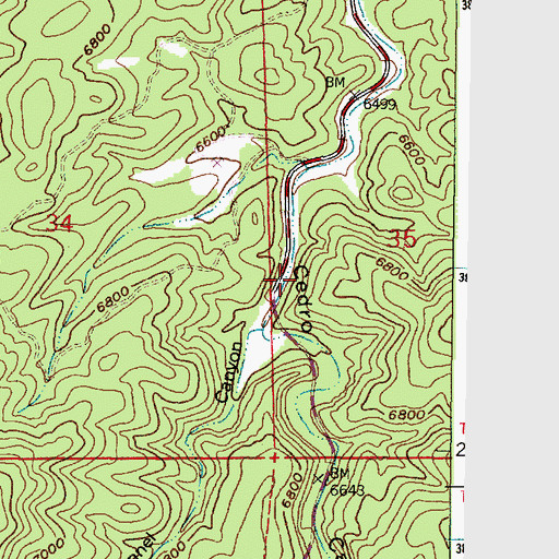Topographic Map of Tunnel Canyon Trailhead, NM