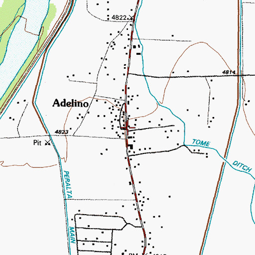 Topographic Map of Adelino Post Office (historical), NM