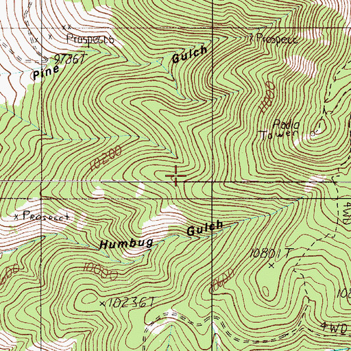 Topographic Map of Little Mamie Number 2 Mine, NM