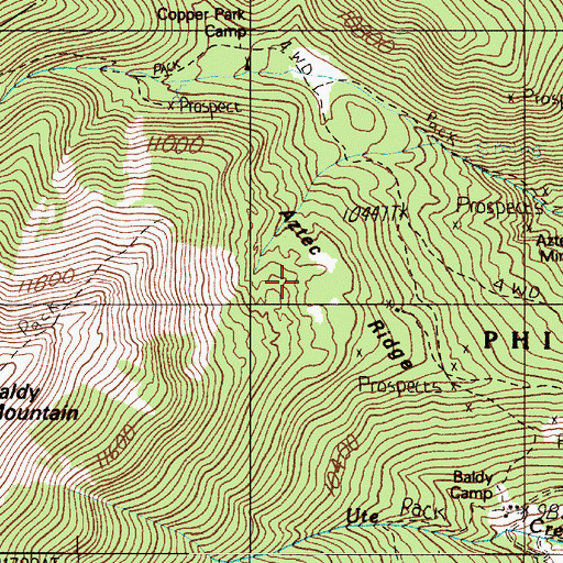 Topographic Map of Rosita Mine, NM