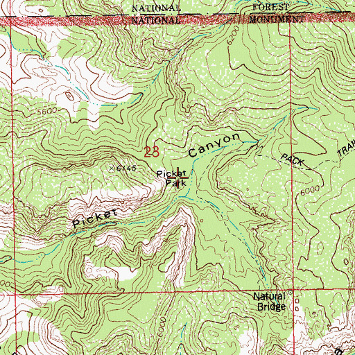 Topographic Map of Picket Park, AZ