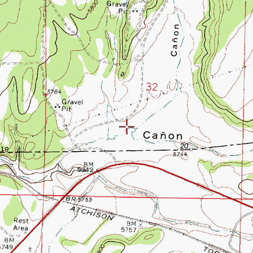 Topographic Map of Caon Arado, NM