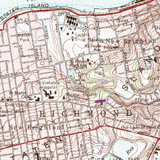 Topographic Map of Allison Park, NY
