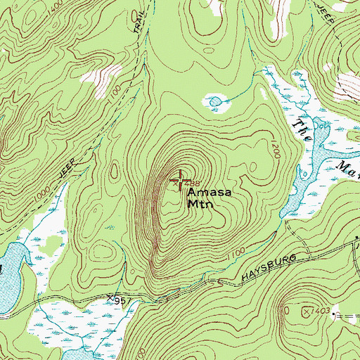 Topographic Map of Amasa Mountain, NY
