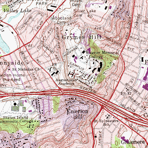 Topographic Map of Augustinian Academy (historical), NY