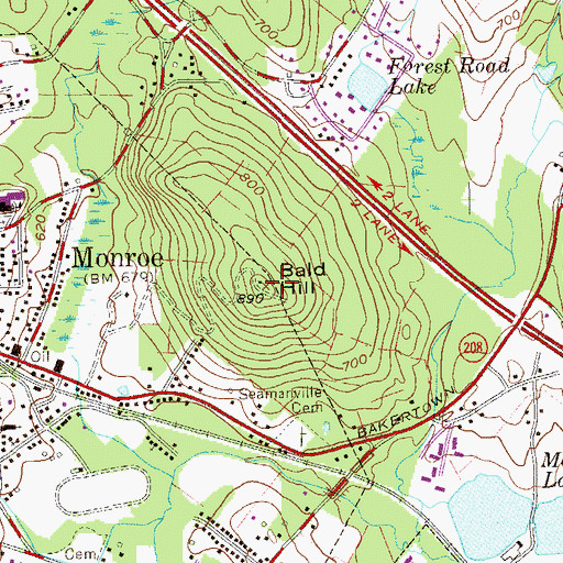Topographic Map of Bald Hill, NY