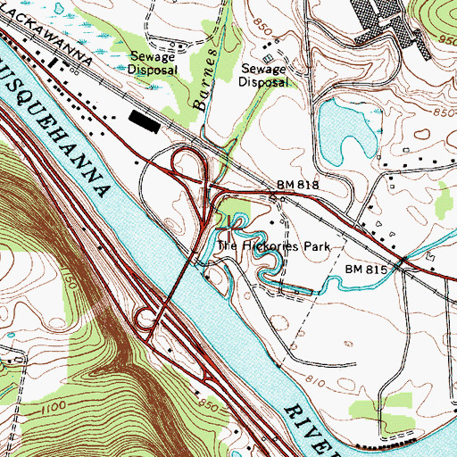 Topographic Map of Barnes Creek, NY