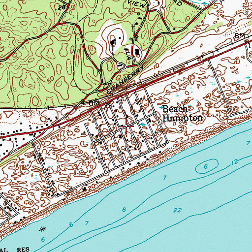 Topographic Map of Beach Hampton, NY